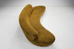 Curved Sofa in Earth Toned Upholstery United States 1980s - 4294521