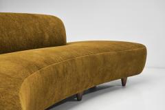 Curved Sofa in Earth Toned Upholstery United States 1980s - 4294525