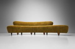 Curved Sofa in Earth Toned Upholstery United States 1980s - 4294526