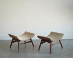 Curved Walnut Stools by Mel Abitz C 1960s - 4484964