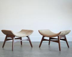 Curved Walnut Stools by Mel Abitz C 1960s - 4484965