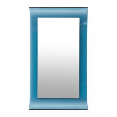 Curved blue crystal glass mirror - 975317