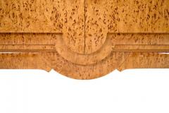 Curved hand polished Art Deco Sideboard in Birch Burl Wood with Brass Fittings - 2633682
