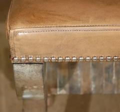 Cushioned Bench with Mirrored Glass Lion Paw Feet - 3213762