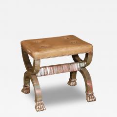 Cushioned Bench with Mirrored Glass Lion Paw Feet - 3215700