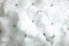 Custom 18 Round White Murano Lotus Flower Glass Chandelier - 2399050