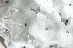 Custom 18 Round White Murano Lotus Flower Glass Chandelier - 2399051