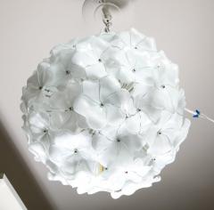 Custom 18 Round White Murano Lotus Flower Glass Chandelier - 2399055