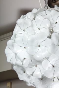 Custom 18 Round White Murano Lotus Flower Glass Chandelier - 2399056