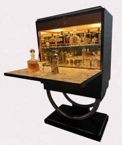 Custom Adapted Vintage Art Deco Black Lacquer Bar - 4703378