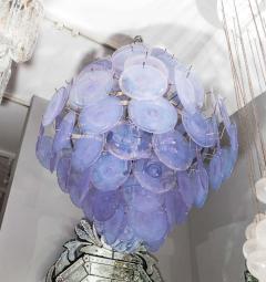 Custom Alex Iridescent Murano Glass Disc Chandelier in Double Cone Shape - 3113742