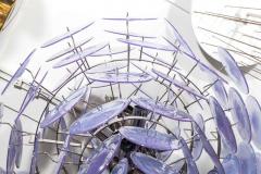 Custom Alex Iridescent Murano Glass Disc Chandelier in Double Cone Shape - 3113748