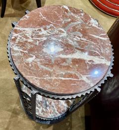 Custom Art Deco Iron Two Tiered Side Tables French Style - 3783828