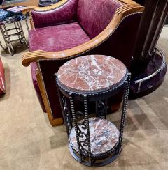 Custom Art Deco Iron Two Tiered Side Tables French Style - 3783830