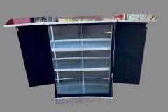 Custom Art Deco Yacht Bar in Black Lacquer and Chrome - 4730974