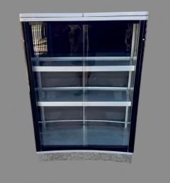 Custom Art Deco Yacht Bar in Black Lacquer and Chrome - 4730975
