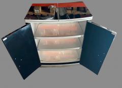 Custom Art Deco Yacht Bar in Black Lacquer and Chrome - 4730976