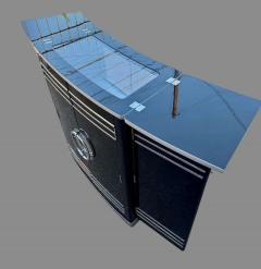 Custom Art Deco Yacht Bar in Black Lacquer and Chrome - 4730981