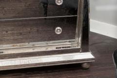 Custom Ball Foot Mirrored Commode with Silver Leaf Trim - 3113806