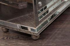 Custom Ball Foot Mirrored Commode with Silver Leaf Trim - 3113809