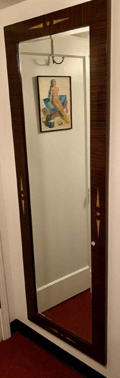 Custom Beveled Art Deco Macassar and inlay Tall Vertical Mirror - 1343399