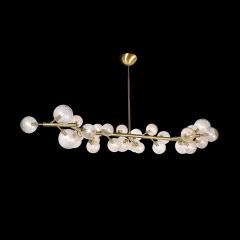 Custom Branch Form Hand blown Murano Glass w 24k Gold Brass Fitted Chandelier - 3645202