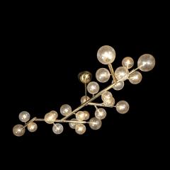 Custom Branch Form Hand blown Murano Glass w 24k Gold Brass Fitted Chandelier - 4403702
