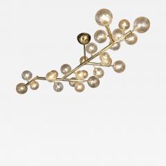 Custom Branch Form Hand blown Murano Glass w 24k Gold Brass Fitted Chandelier - 4404063