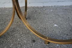 Custom Brass Coffee Table with Reverse Painted Glass Top - 240325