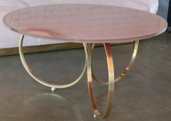 Custom Brass Coffee Table with Reverse Painted Glass Top - 461526