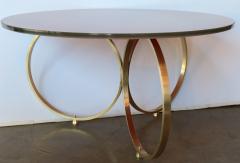 Custom Brass Coffee Table with Reverse Painted Glass Top - 461528