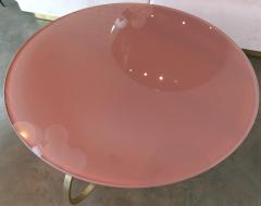 Custom Brass Coffee Table with Reverse Painted Glass Top - 461531