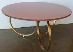 Custom Brass Coffee Table with Reverse Painted Glass Top - 462356