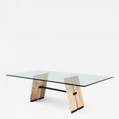 Custom Cantilever Stone Glass Top Dining Table - 2541169