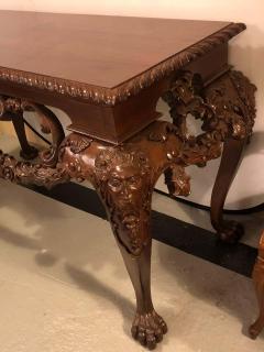 Custom Carved Console Table with Claw Feet and Carved Heads circa 1940s - 1301511