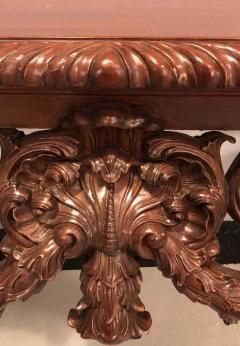 Custom Carved Console Table with Claw Feet and Carved Heads circa 1940s - 1301514