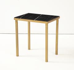 Custom Cocktail Table with Black Marble and Brass Base - 4349058
