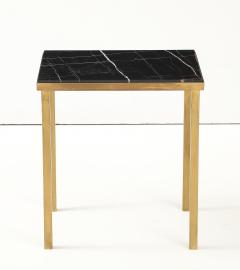 Custom Cocktail Table with Black Marble and Brass Base - 4349061
