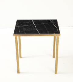 Custom Cocktail Table with Black Marble and Brass Base - 4349063