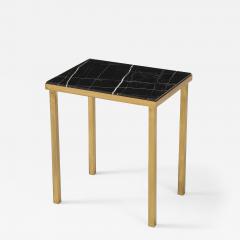 Custom Cocktail Table with Black Marble and Brass Base - 4351948