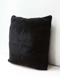 Custom Double Sided Merino Shearling Pillow in Black Color - 3140847