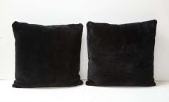 Custom Double Sided Merino Shearling Pillow in Black Color - 3140848