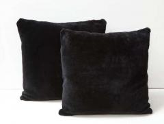 Custom Double Sided Merino Shearling Pillow in Black Color - 3140849