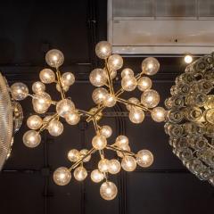 Custom Exclusive Polished Brass Murano Glass Molecular Snowflake Chandelier - 1560351