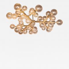 Custom Exclusive Polished Brass Murano Glass Molecular Snowflake Chandelier - 1563213