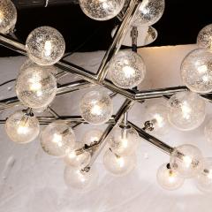 Custom Exclusive Polished Nickel Murano Glass Molecular Snowflake Chandelier - 3375796