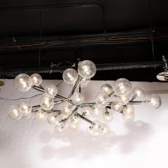Custom Exclusive Polished Nickel Murano Glass Molecular Snowflake Chandelier - 3375799
