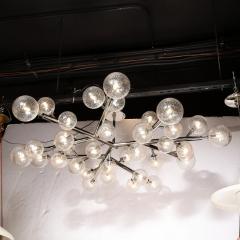 Custom Exclusive Polished Nickel Murano Glass Molecular Snowflake Chandelier - 3375804