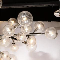 Custom Exclusive Polished Nickel Murano Glass Molecular Snowflake Chandelier - 3375805