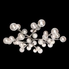 Custom Exclusive Polished Nickel Murano Glass Molecular Snowflake Chandelier - 3375895